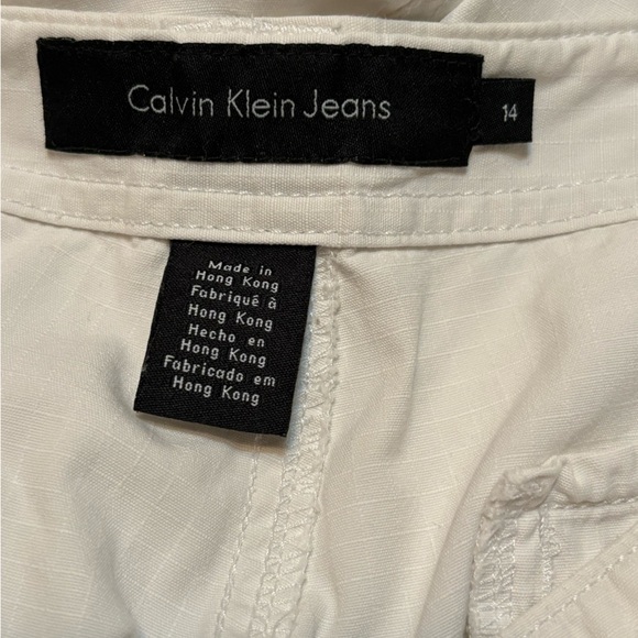 Calvin Klein 100% cotton, white cropped wide leg pants - Picture 8 of 13
